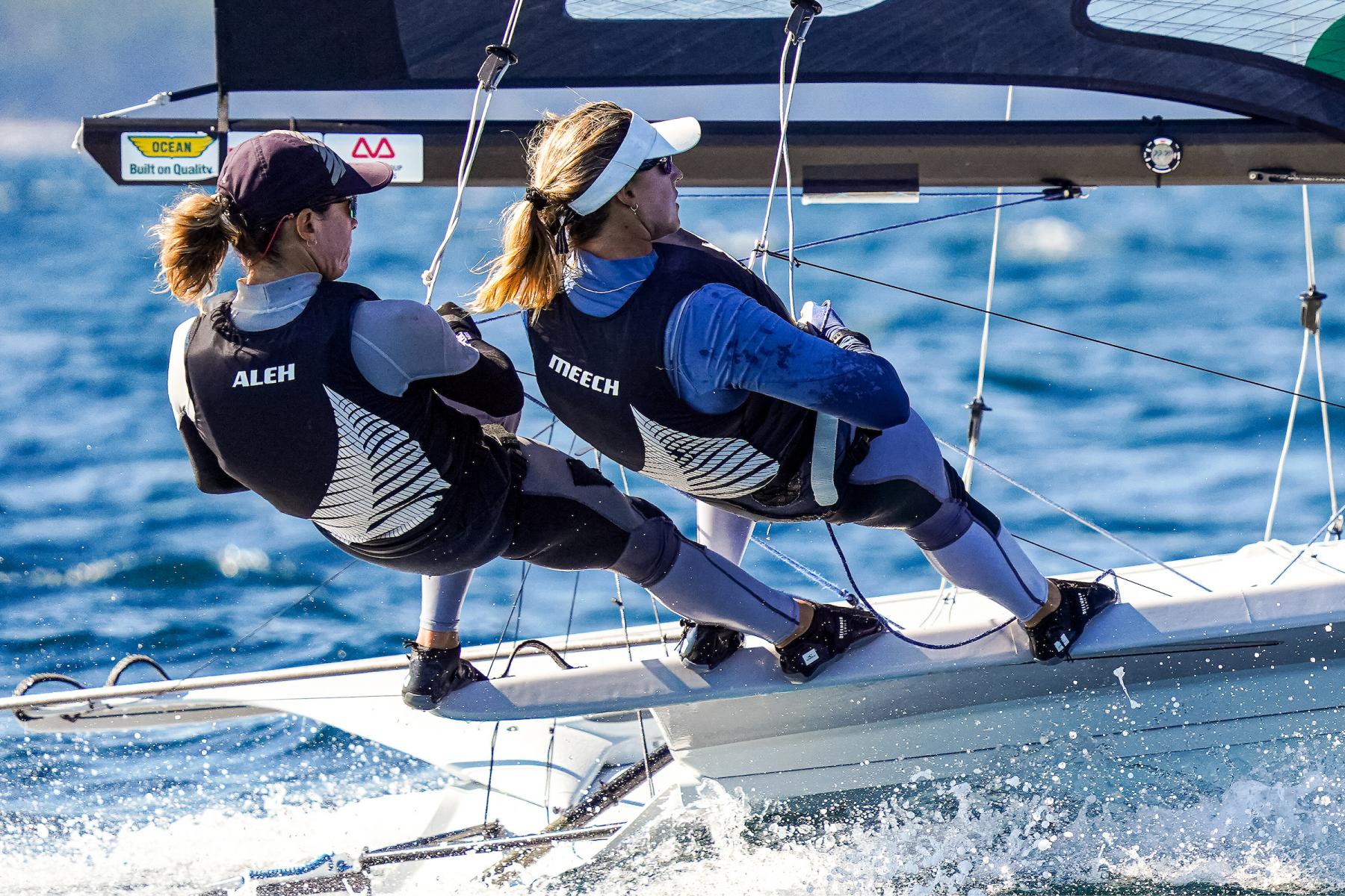 NZ 49erFX crews climb into contention at world champs Yachting New